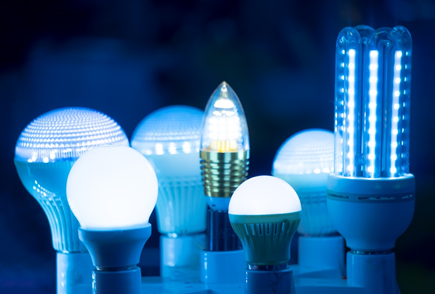 Lâmpadas acesas de LED